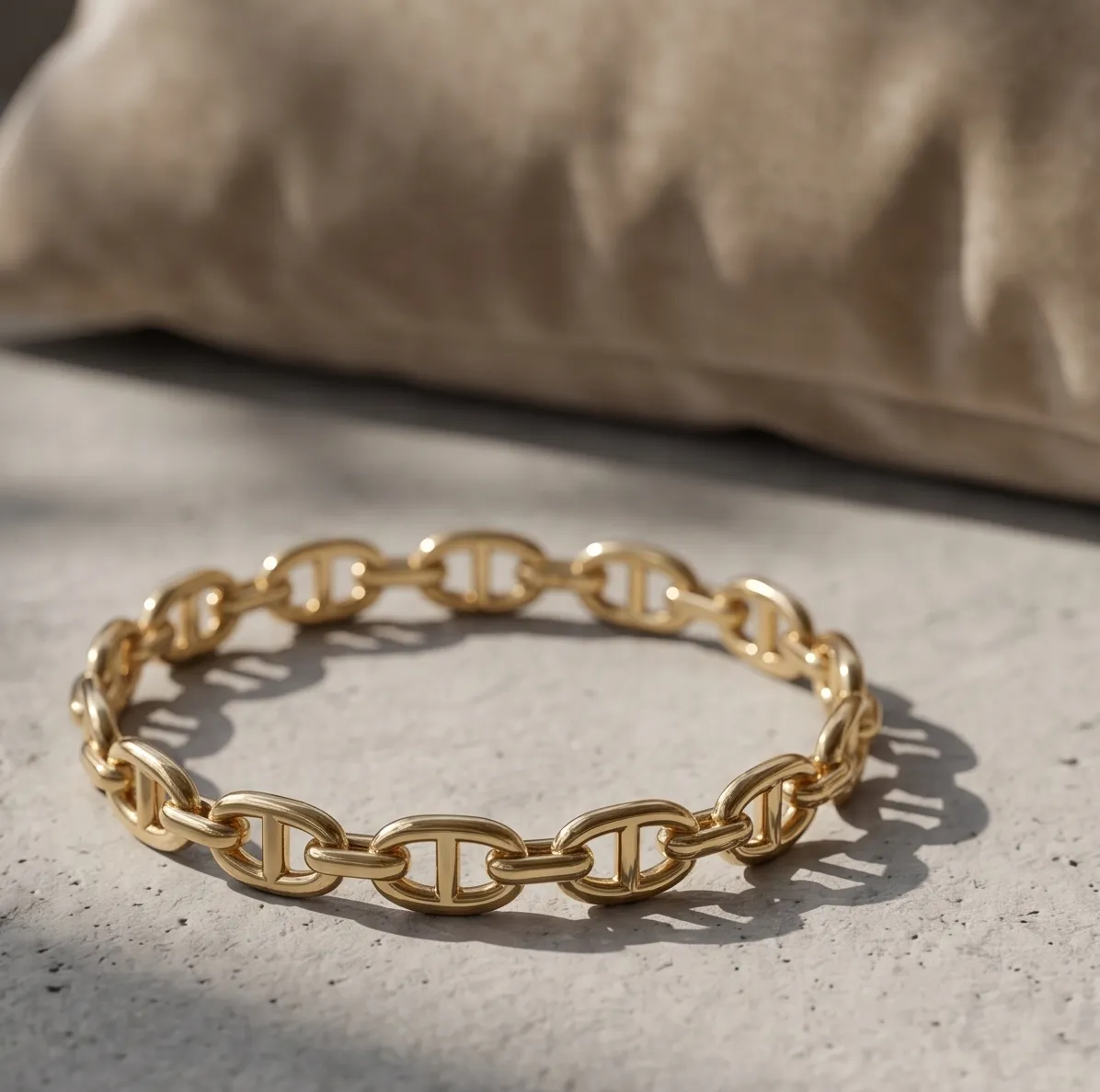 Golden Anchor Chain Adjustable Bracelet